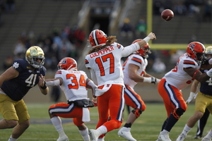 Rex Culpepper tossed for 185 yards and a touchdown in Syracuse's season-finale loss to Notre Dame.